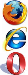 Firefox, Internet Explorer, Opera Firefox, Internet Explorer, Opera